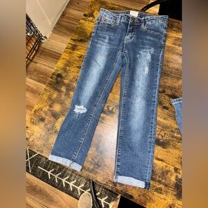 Hudson Jeans Kids Blue Distressed Cuffed Denim